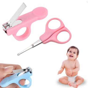 Imagem de Kit Higiene do Bebê com Cortador de Unha e Tesourinha cor:rosa - Art b