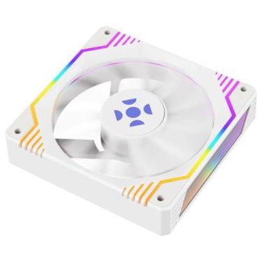 Imagem de Cooler Fan Gamer 120mm Rainbow 4+3 Pin Molex Frosty Branco - Fortrek