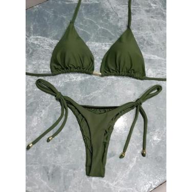 Imagem de Biquíni Fio Dental Feminino Amarração Lateral - Bronze Perfeito Moda P