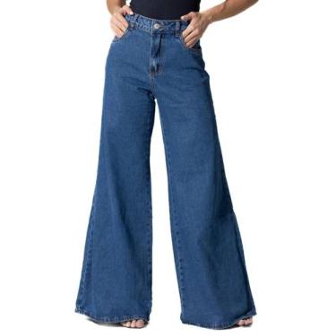 Imagem de Calça Jeans Sawary Super Wide Leg - 282149 - Azul mediobr 40, Azul, 40