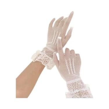 Imagem de Luvas Femininas Pretas E Brancas Com Proteção UV Para Verão, Finas, De