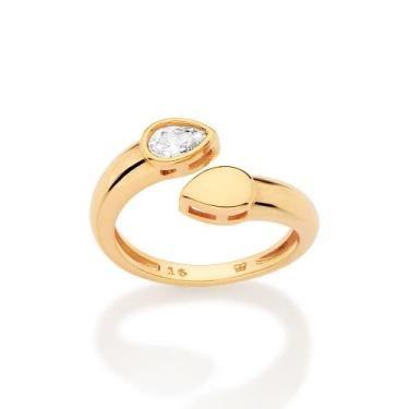 Imagem de Anel Gotas Banhado a Ouro com Zircônia Rommanel 513662 Tamanho:14Cor:B