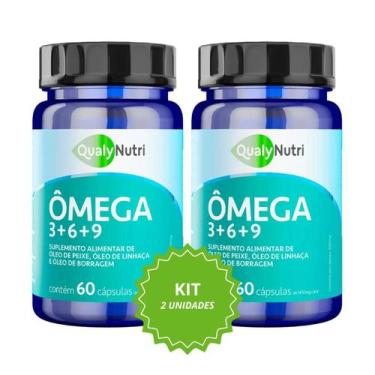 Imagem de Kit 2 Ômega 3 6 9 1000mg 60 Caps QualyNutri Original