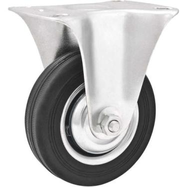 Imagem de Rodízio Fixo Vonder 4" 101,6 Mm Borracha Preto 60 Kgf Para Móveis E Eq