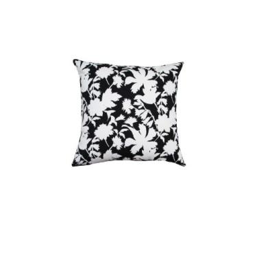 Imagem de Capa Almofada 45x45 Tecido Algodão Estampa Floral - Nallu Decor, Preta
