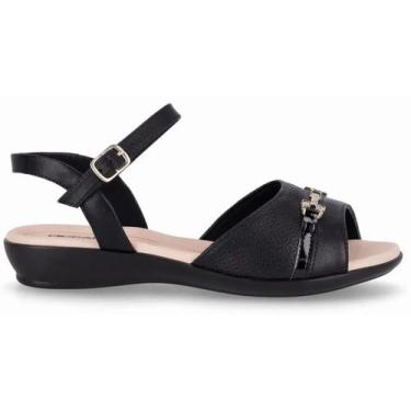 Imagem de Sandália Piccadilly Wide Fit 500406 - Feminino, Preto, 36