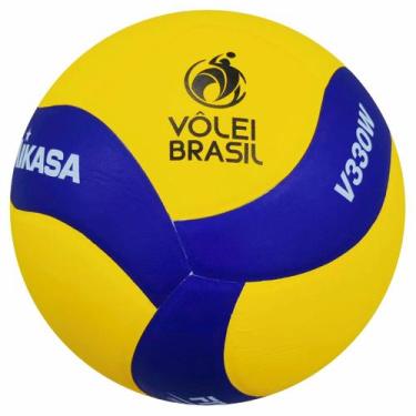 Imagem de Bola De Vôlei Mikasa V330W Oficial Com NF - Padrão FIVB, Amarelo, Únic