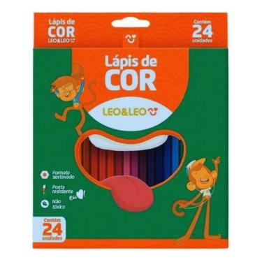 Imagem de Lápis De Cor Com 24 Cores Leo & Leo Formato Sextavado
