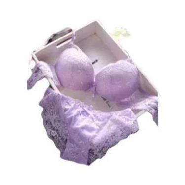 Imagem de Conjunto De Sutiã Sexy De Renda E Algodão Para Mulheres, Sutiã Push Up