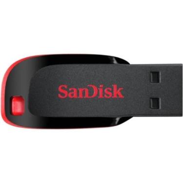 Imagem de Pendrive SanDisk Cruzer Blade 8GB USB 2.0 Preto e Vermelho  Memória Fl