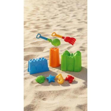 Imagem de Kit Praia Infantil Balde Castelo e Formas 9 Peças - Congratulations St