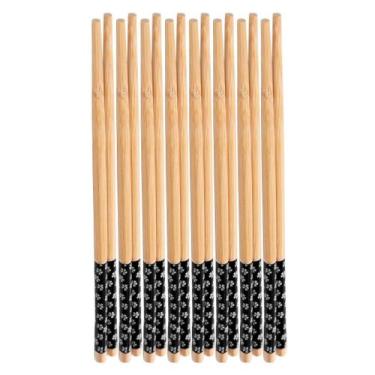 Imagem de Kit 8 Pares Hashis 24cm Bambu Sunflower Preto Lyor Comida Japonesa