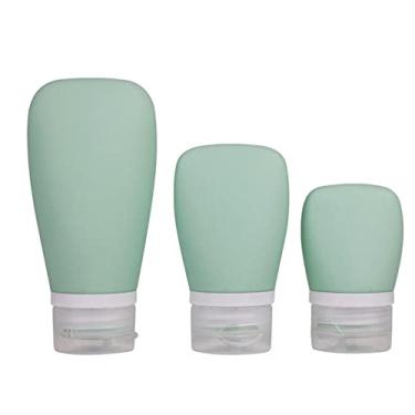 Imagem de Conjunto de garrafas de silicone de 3 peças de leite de limpeza loção cosmética garrafa de armazenamento kit portátil de viagem em casa para viagens de engarrafamento