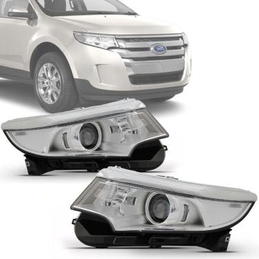 Imagem de Farol Cromado Edge 2011 2012 2013 2014 Elétrico Com Projetor