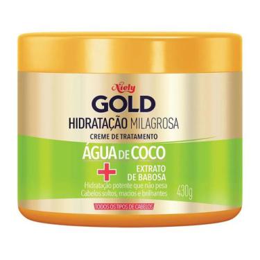 Imagem de Creme De Tratamento Niely Gold Hidratação Milagrosa Água De Coco 430G
