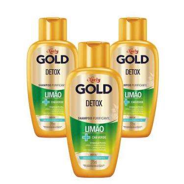 Imagem de Shampoo Purificante Niely Gold Detox Limão + Chá Verde Refresca Couro