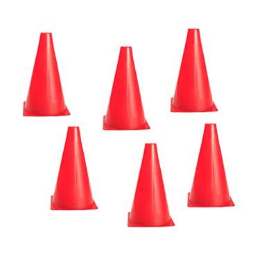 Imagem de 6x Mini Cone Sinalização Esportivo 23cm Agilidade Treino VERMELHO