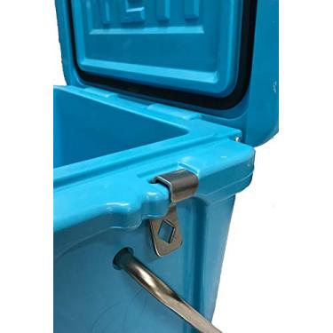 Imagem de Schmidt-Riffer Metalcrafts Suporte de bloqueio de refrigerador projetado para servir: Yeti Roadie e RTIC 20 feito de aço inoxidável
