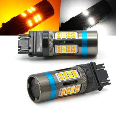 Imagem de Syneticusa Lâmpadas 3157 sem erros Canbus Dual Color Switchback de seta de LED sem hiperflash tudo em um resistores integrados (seta -- âmbar)