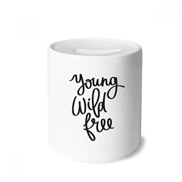 Imagem de DIYthinker Young Wild Free Quote Money Box Saving Banks Ceramic Coin Case Kids Adults