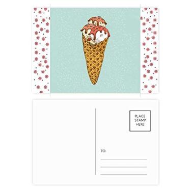 Imagem de Cones de ovos vermelhos, brancos, bola de sorvete, Natal, flor de Natal, cartão postal de correspondência de bênção