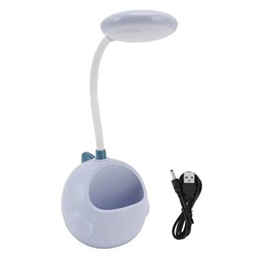 Imagem de Lâmpada de leitura recarregável USB, lâmpada de mesa LED prática com suporte de caneta para crianças adultos (azul)