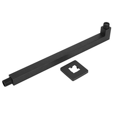 Imagem de Braço de extensão de chuveiro, braço de chuveiro, montado na parede / rosca de 2 pol. para hotel residencial (F-Y202 quadrado preto)