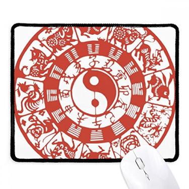 Imagem de Chinês Taiji Diagramas Yin-yang Zodíaco Mousepad Borda costurada Tapete de borracha para jogos