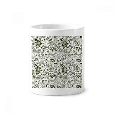 Imagem de Porta-canetas de escova de dentes preta e branca Carnaval com suporte de cerâmica