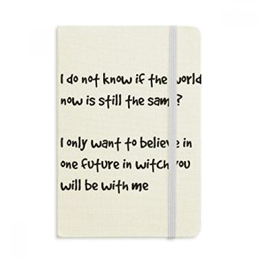 Imagem de Caderno com frases famosas de poesia "Future With You" em tecido com capa dura e diário clássico
