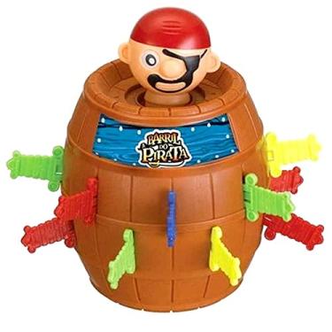 Imagem de Brinquedo Infantil Pula Pirata com Barril Tamanho Médio ou Grande Jogo Famíliar até 4 Jgadores Art Brink (Médio)
