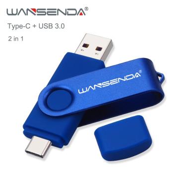 Imagem de Wansenda-Unidade Flash USB  Stick para Android Tipo C e PC  Pen Drive  USB 3.0  64GB  32GB  128GB