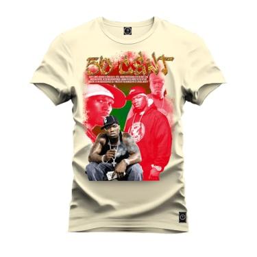 Imagem de Camiseta Plus Size T-Shirt Algodão 100% Algodão 50 Cent New Flow Perola G2