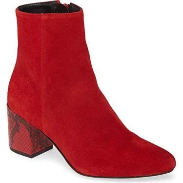Imagem de Bos. & Co. Bota feminina Tack impermeável salto bloco vermelha, Vermelho, 6