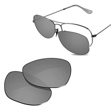 Imagem de Glintbay Lentes de óculos de sol de substituição 100% precisas para Ray-Ban RB3362 59 mm - Espelhado prateado metálico polarizado
