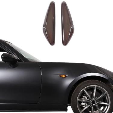 Imagem de JONKOKO Tampa da moldura da lâmpada dos faróis de neblina traseiros do carro para Mazda MX-5 ND 2015-2023 refletor de para-choque, refletor lateral, tampa da lâmpada de seta lateral, adesivos de luz