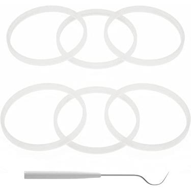 Imagem de Pacote com 6 juntas de vedação 3,2 polegadas/8,3 cm juntas de borracha O-ring branco peças de reposição para liquidificadores profissionais Ninja BL660 BL770 BL780…
