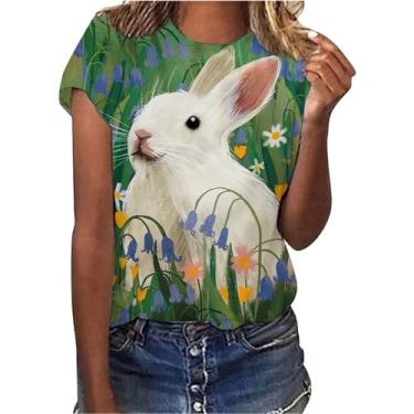Imagem de Big Deal Happy Easter Day Shirts Women Funny Bunny Camiseta feminina manga longa divertida coelhinho da Páscoa vestido coelhinho da Páscoa estampa coelho branco grande
