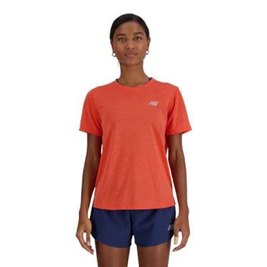 Imagem de New Balance Camiseta feminina de atletismo, Neo Flame Heather, GG