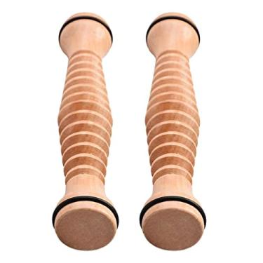 Imagem de Luzhengyang Massageador de pé de madeira para alívio da fascite plantar – Rolo de massagem profunda nos pés para alívio do estresse e ferramenta de acupressão – Perfeito para corredores e diabéticos –