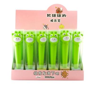 Imagem de Caneta neutra macia com desenho animado, 3 peças, 0,5 mm, para alívio de estresse, caneta neutra com salto lento - refil preto