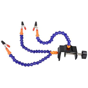 Imagem de Estação de Solda de 3 Braços, Estação de Solda de Liga de Alumínio Ajustável, Estação de Solda Com Clipe de Mesa para Reparo Eletrônico (Lupa incluída)