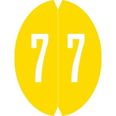 Imagem de Doctor Stuff - File Folder Labels, Number 7, VRE/GBS 8857 MatchSYS #6 - VONM Series Chart Stickers, Yellow, 1-1/2" x 1-1/8", #7, 500/Roll
