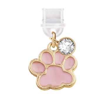 Imagem de ELISE & FONDA TP411 Tipo-C porta de carregamento USB plugue antipoeira pequeno gato pata pingente de telefone celular para iPhone 15/Samsung/OnePlus/Xiaomi/oppo telefones Android (rosa), approx.1.6 cm