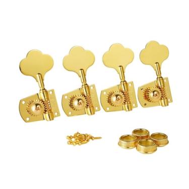 Imagem de KAISH Afinadores de baixo Gold Lefty Cloverleaf para baixo afinadores de baixo para padrão/Highway One Series Jazz J Bass/Precision P Bass