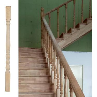 Imagem de Corrimãos Balaústre de escada Balaústres de eixo de madeira para escadas internas, Coluna de eixos internos modernos para escada, varanda, sótão doméstico, pacote 1/5/10/20 para interior e e