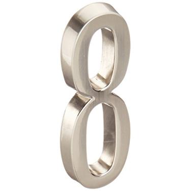 Imagem de Distinctions Nickel, 8 Hillman 843288 10 cm Morada autoadesiva para casa, escovada, número