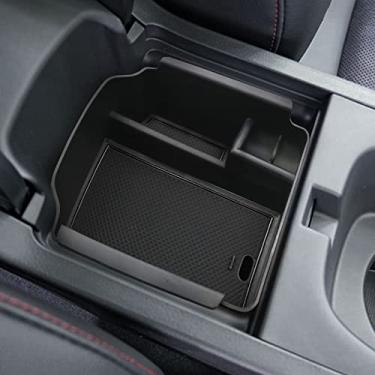 Imagem de SXCY Bandeja organizadora de console central Acura Integra 2023 para Civic 11ª geração 2022 2023 Civic Si caixa de inserção manual para console de apoio de braço ABS armazenamento multicolorido antiderrapante tapetes antipoeira (linha preta)