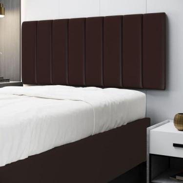 Imagem de Painel Nashira 140 Couro Aradecor, Marrom, CASAL PADRãO