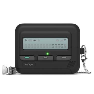 Imagem de elago Capa Pager compatível com Samsung Galaxy Buds 3 e Galaxy Buds 3 Pro e Galaxy Buds 3 FE, Landyard incluído, resistente a choques, proteção total (preto)